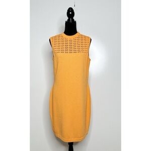 ST. JOHN Collection Tangerine Santana Knit Sleeveless Sheath Dress Size 12